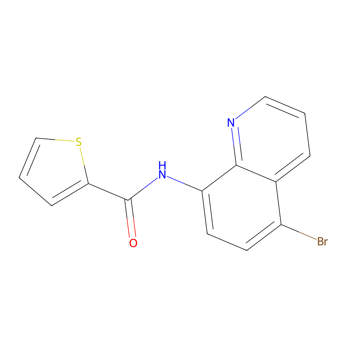 N-(5-bromoquinolin-8-yl)thiophene-2-carboxamide molecular structure, CAS 524044-17-5