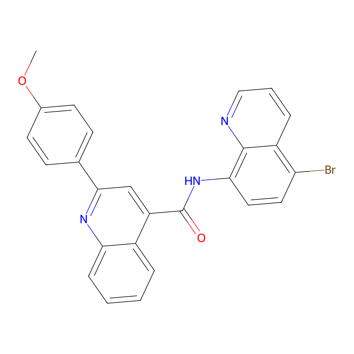 N-(5-bromoquinolin-8-yl)-2-(4-methoxyphenyl)quinoline-4-carboxamide molecular structure, CAS 524044-20-0
