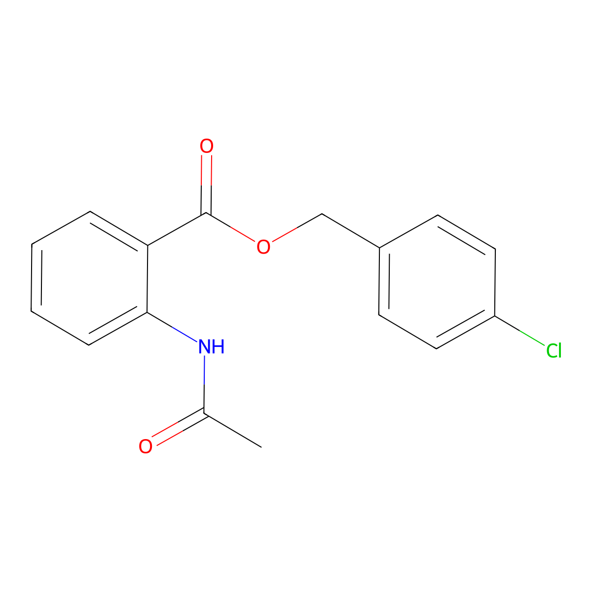 4-Chlorobenzyl 2-(acetylamino)benzoate molecular structure, CAS 524044-35-7