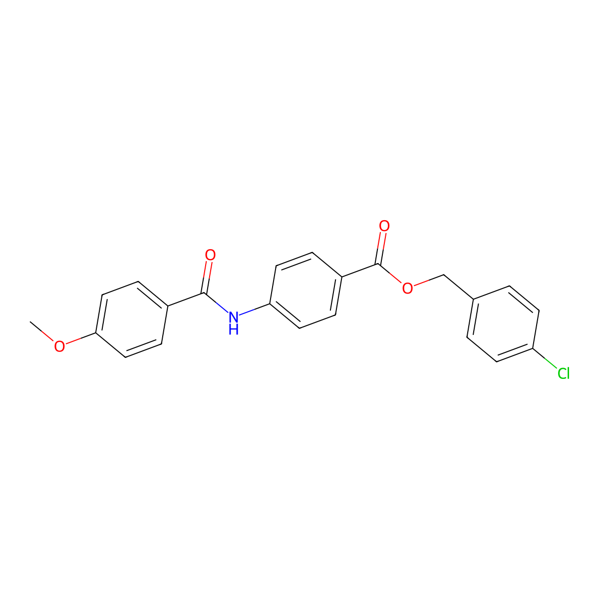 4-Chlorobenzyl 4-[(4-methoxybenzoyl)amino]benzoate molecular structure, CAS 524044-41-5
