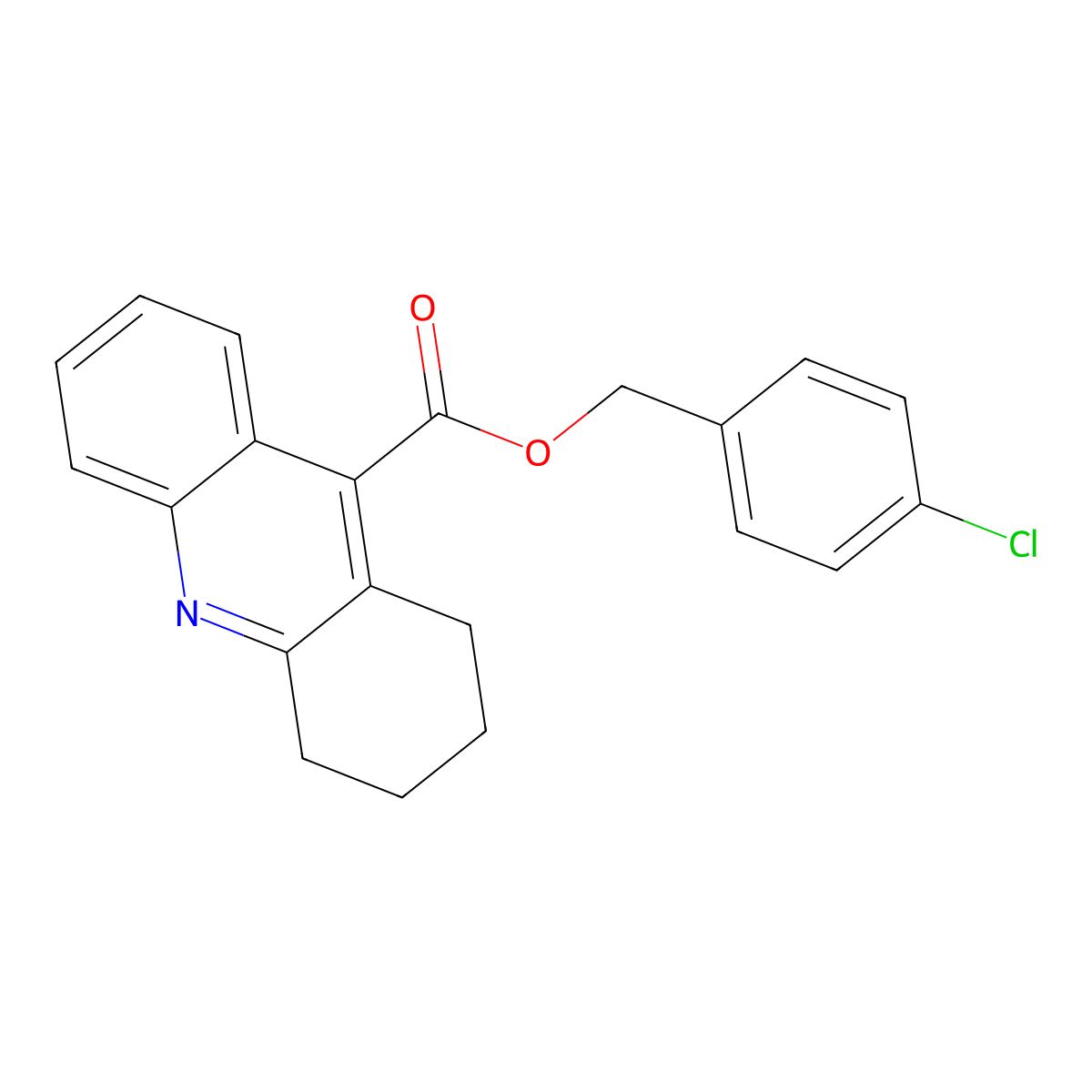 4-Chlorobenzyl 1,2,3,4-tetrahydro-9-acridinecarboxylate molecular structure, CAS 524044-48-2
