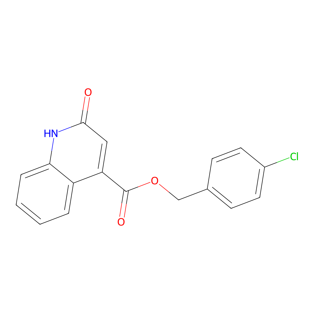 4-Chlorobenzyl 2-hydroxy-4-quinolinecarboxylate molecular structure, CAS 524044-49-3