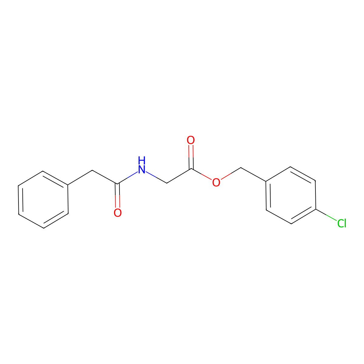 4-chlorobenzyl N-(phenylacetyl)glycinate molecular structure, CAS 524044-64-2