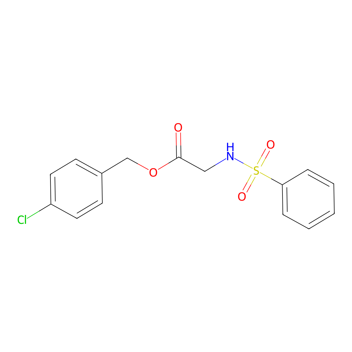 (4-Chlorophenyl)methyl 2-(benzenesulfonamido)acetate molecular structure, CAS 524044-66-4