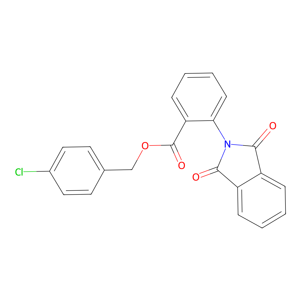 4-chlorobenzyl 2-(1,3-dioxo-1,3-dihydro-2H-isoindol-2-yl)benzoate molecular structure, CAS 524044-81-3