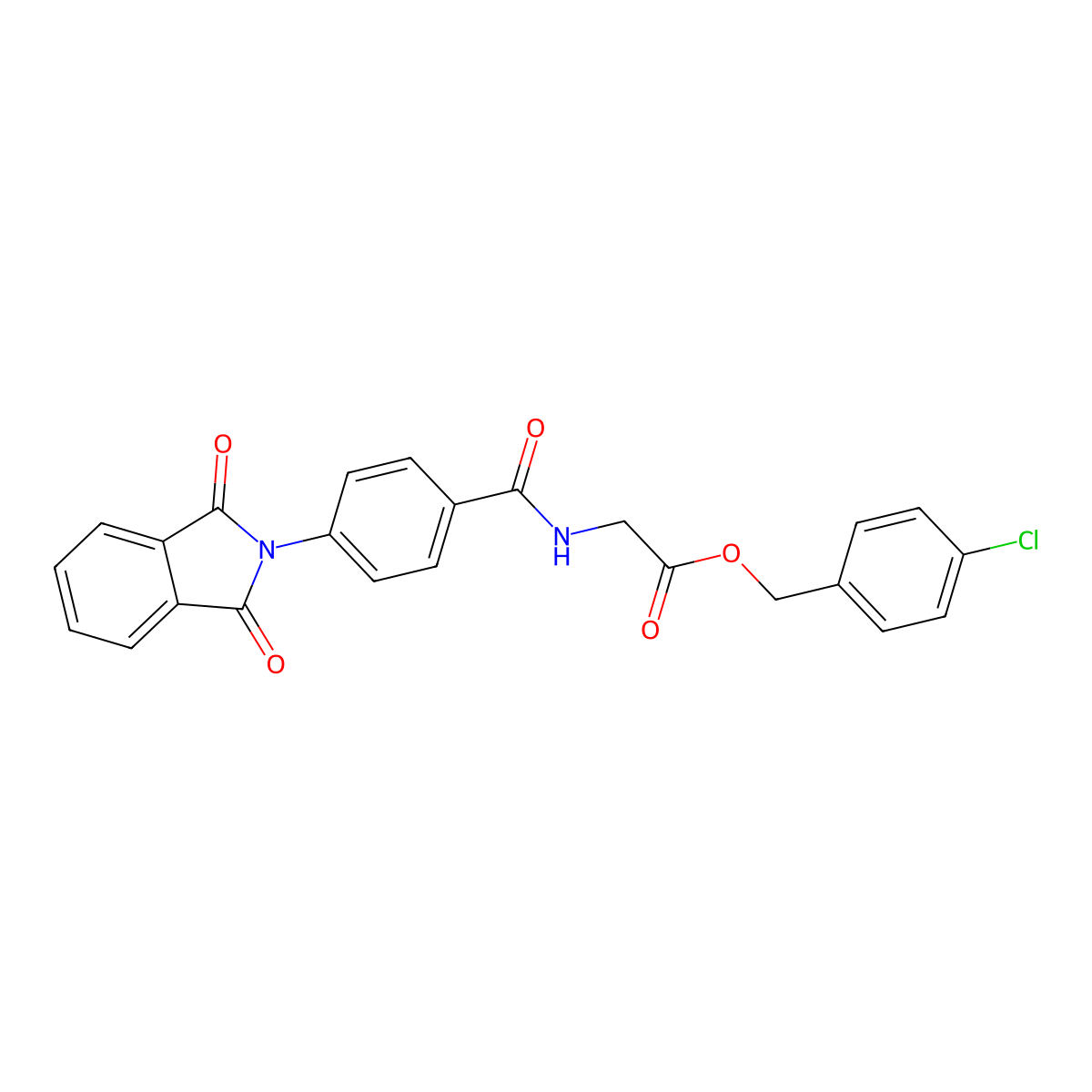 (4-Chlorophenyl)methyl 2-[[4-(1,3-dioxoisoindol-2-yl)benzoyl]amino]acetate molecular structure, CAS 524044-85-7