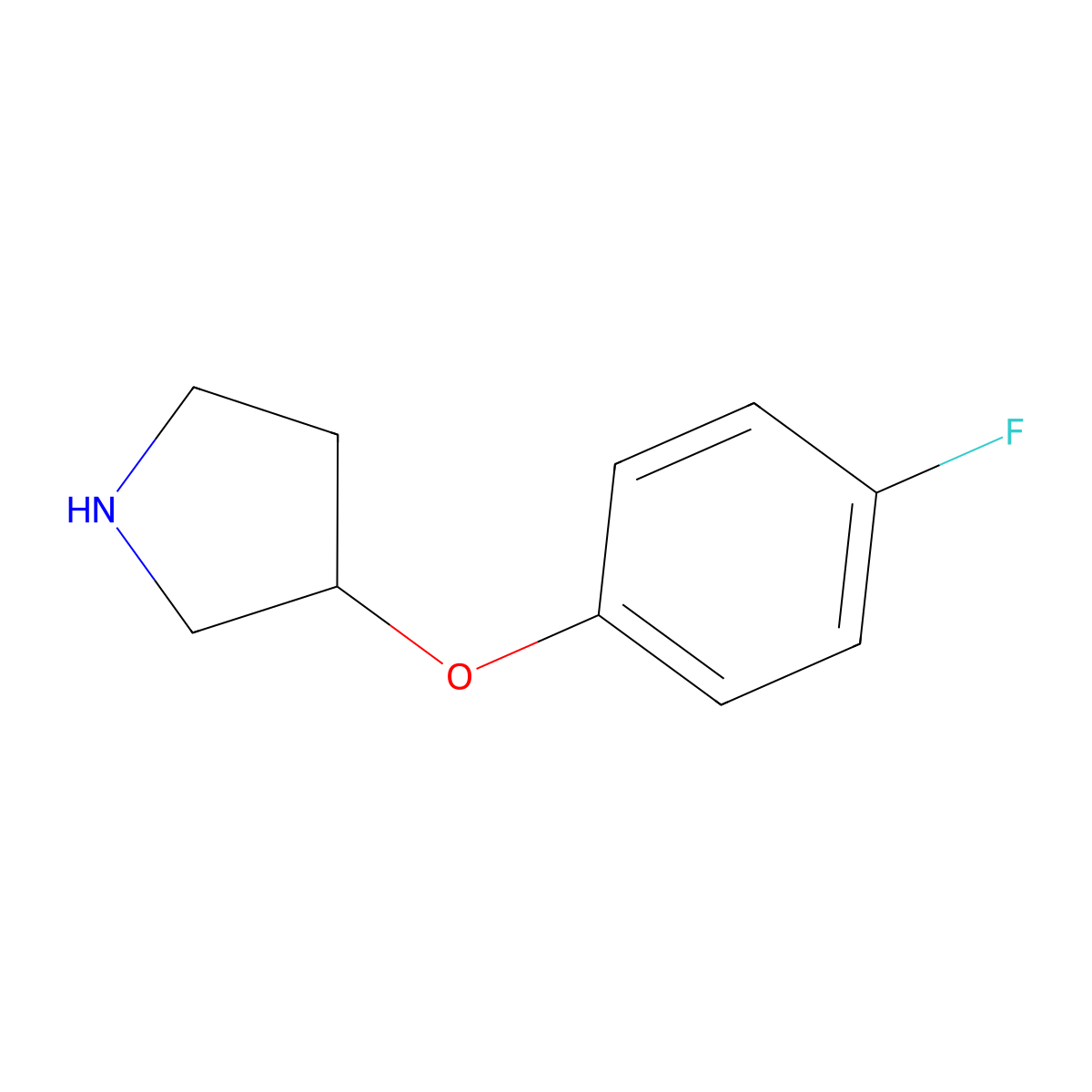3-(4-Fluorophenoxy)pyrrolidine molecular structure, CAS 524045-02-1
