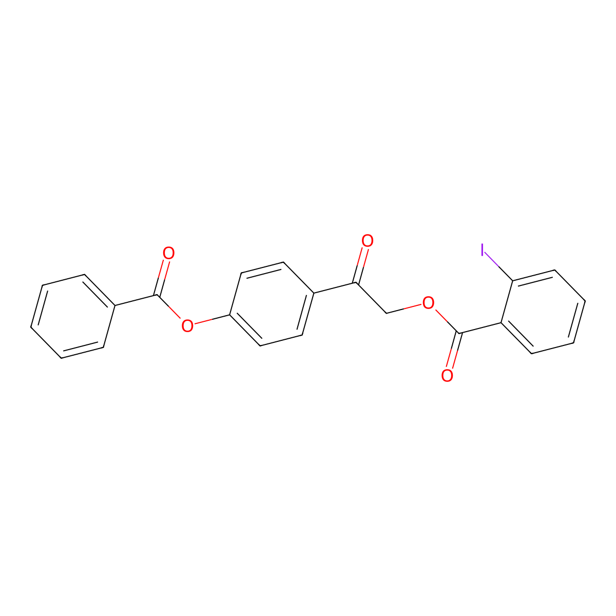 2-[4-(Benzoyloxy)phenyl]-2-oxoethyl 2-iodobenzoate molecular structure, CAS 524045-11-2