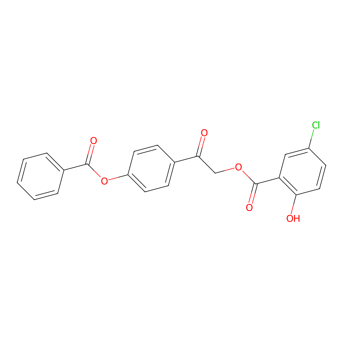 [2-(4-Benzoyloxyphenyl)-2-oxoethyl] 5-chloro-2-hydroxybenzoate molecular structure, CAS 524045-17-8