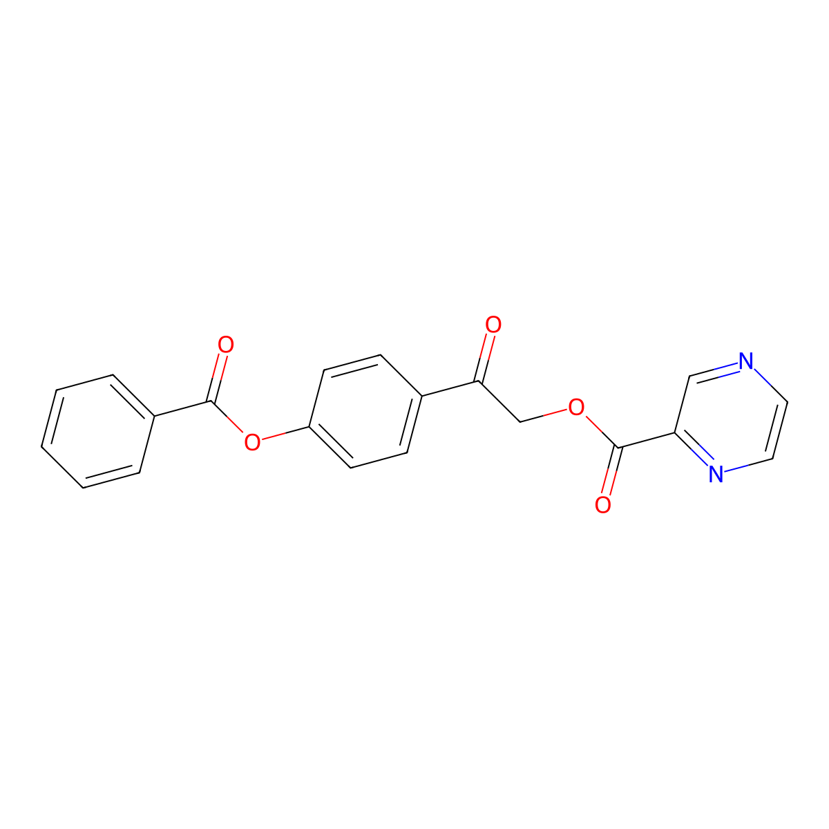 [2-(4-Benzoyloxyphenyl)-2-oxoethyl] pyrazine-2-carboxylate molecular structure, CAS 524045-21-4