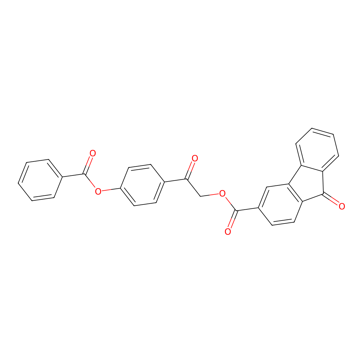 2-[4-(benzoyloxy)phenyl]-2-oxoethyl 9-oxo-9H-fluorene-3-carboxylate molecular structure, CAS 524045-40-7