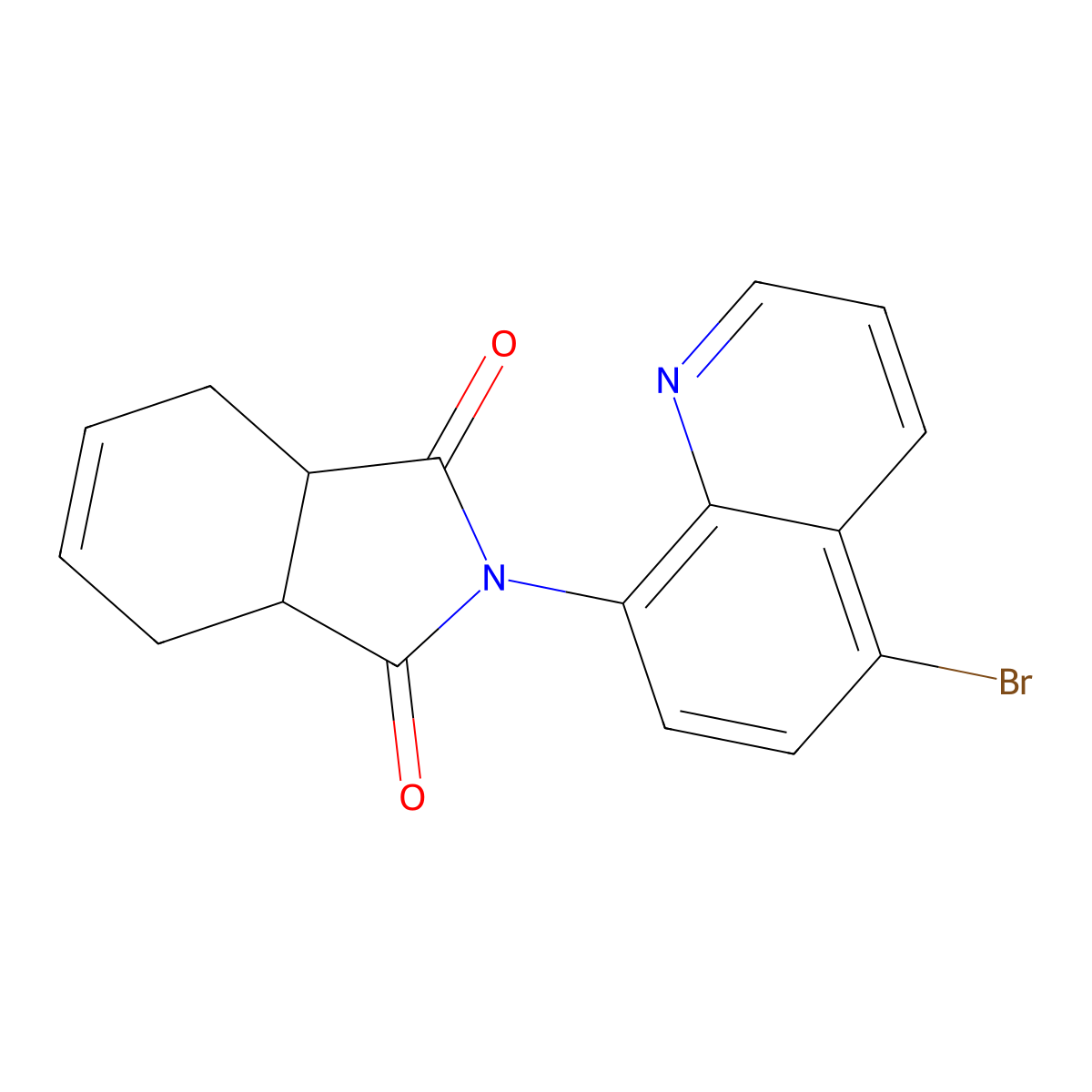 2-(5-bromoquinolin-8-yl)-3a,4,7,7a-tetrahydro-1H-isoindole-1,3(2H)-dione molecular structure, CAS 524045-56-5