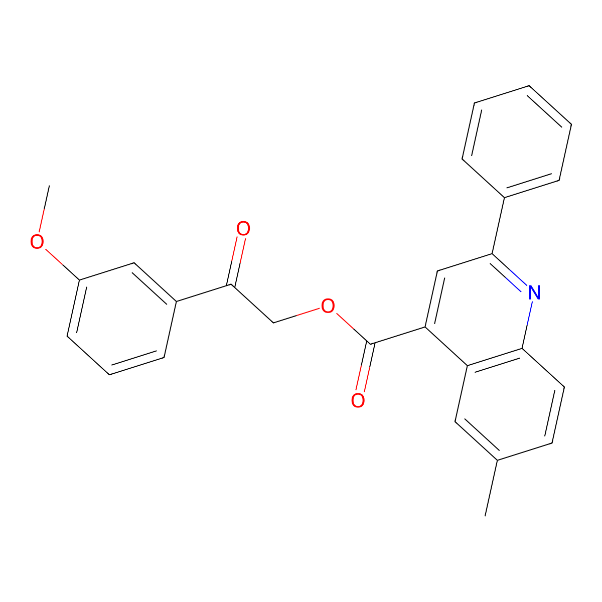 2-(3-Methoxyphenyl)-2-oxoethyl 6-methyl-2-phenyl-4-quinolinecarboxylate molecular structure, CAS 524046-14-8