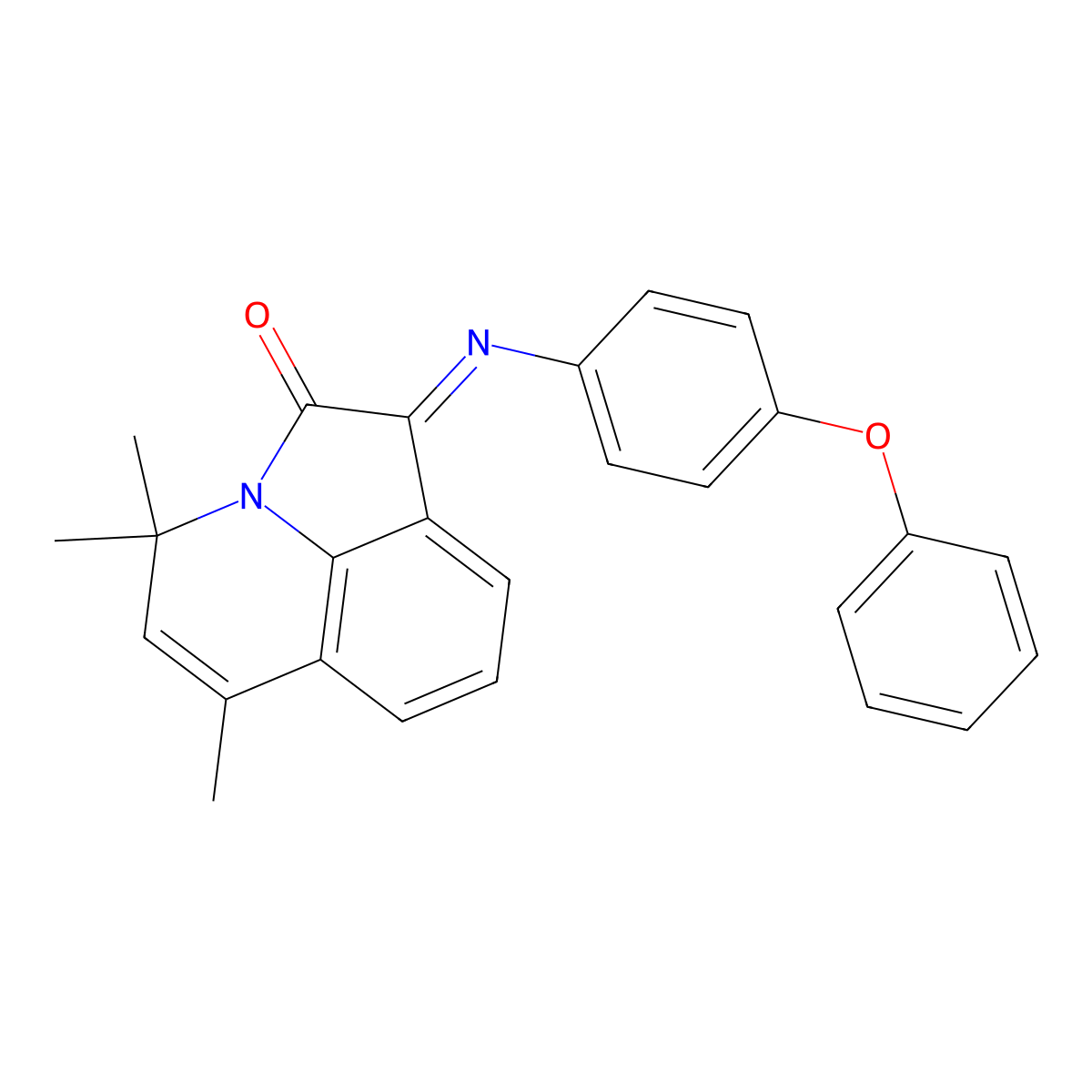 4,4,6-trimethyl-1-[(4-phenoxyphenyl)imino]-4H-pyrrolo[3,2,1-ij]quinolin-2-one molecular structure, CAS 524047-02-7