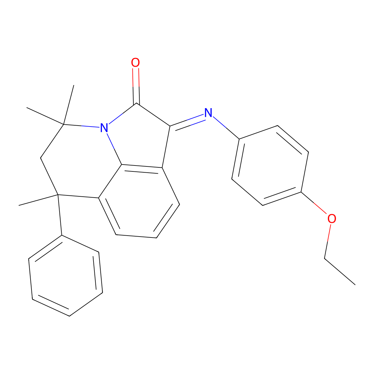 (1Z)-1-[(4-ethoxyphenyl)imino]-4,4,6-trimethyl-6-phenyl-5,6-dihydro-4H-pyrrolo[3,2,1-ij]quinolin-2(1H)-one molecular structure, CAS 524047-03-8