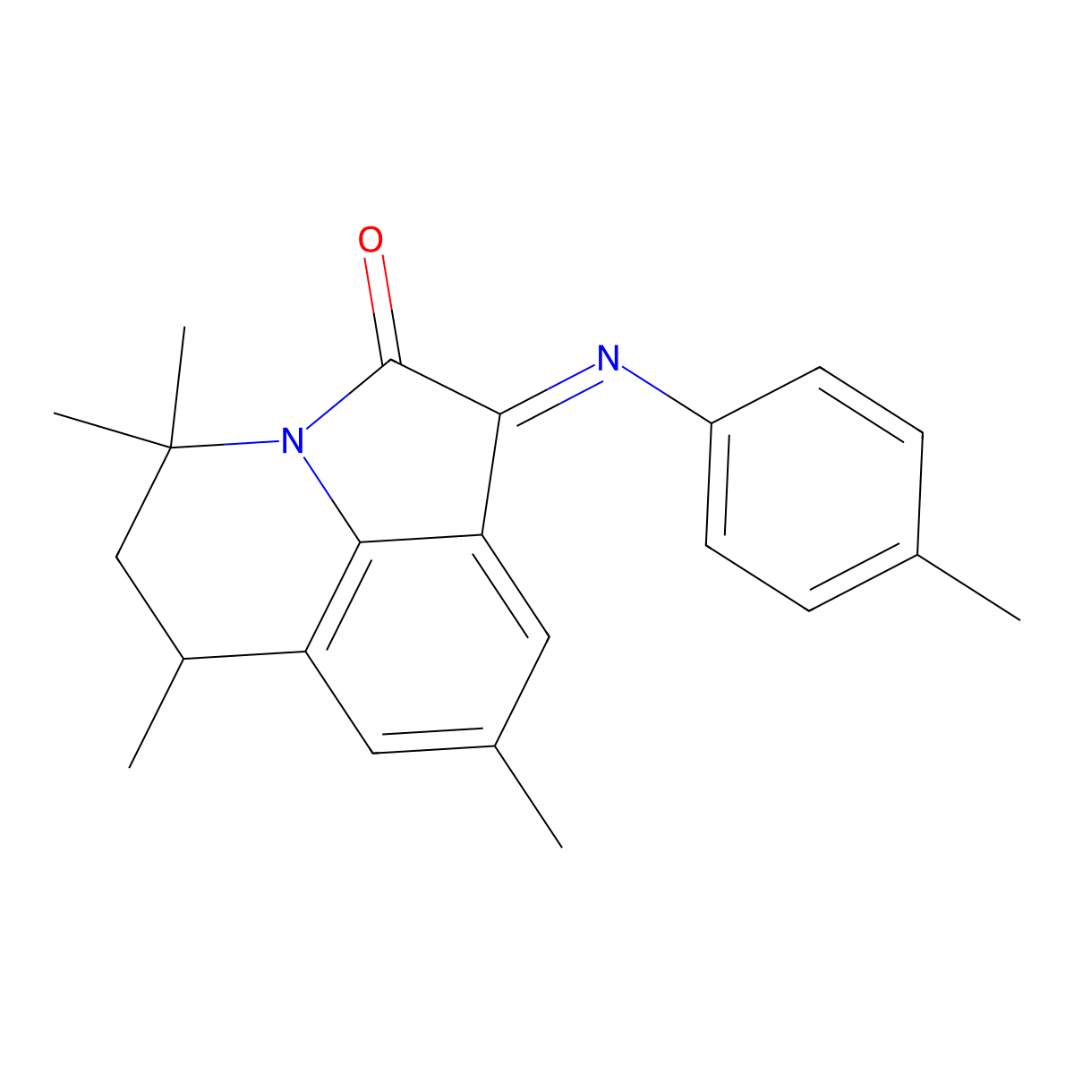 (1Z)-4,4,6,8-tetramethyl-1-[(4-methylphenyl)imino]-5,6-dihydro-4H-pyrrolo[3,2,1-ij]quinolin-2(1H)-one molecular structure, CAS 524047-04-9