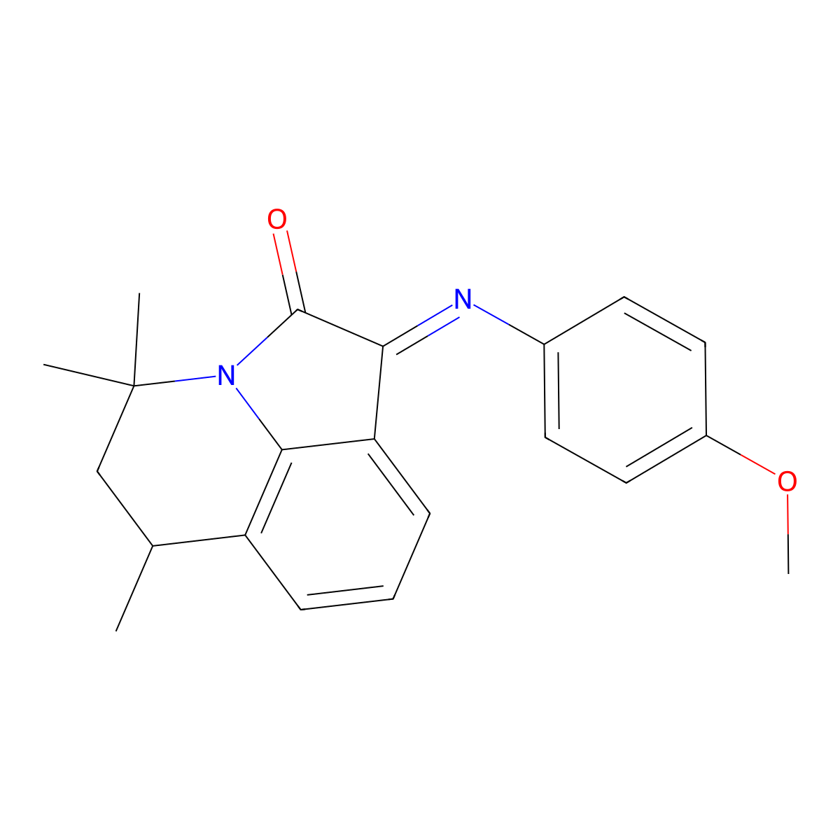(1Z)-1-[(4-methoxyphenyl)imino]-4,4,6-trimethyl-5,6-dihydro-4H-pyrrolo[3,2,1-ij]quinolin-2(1H)-one molecular structure, CAS 524047-05-0