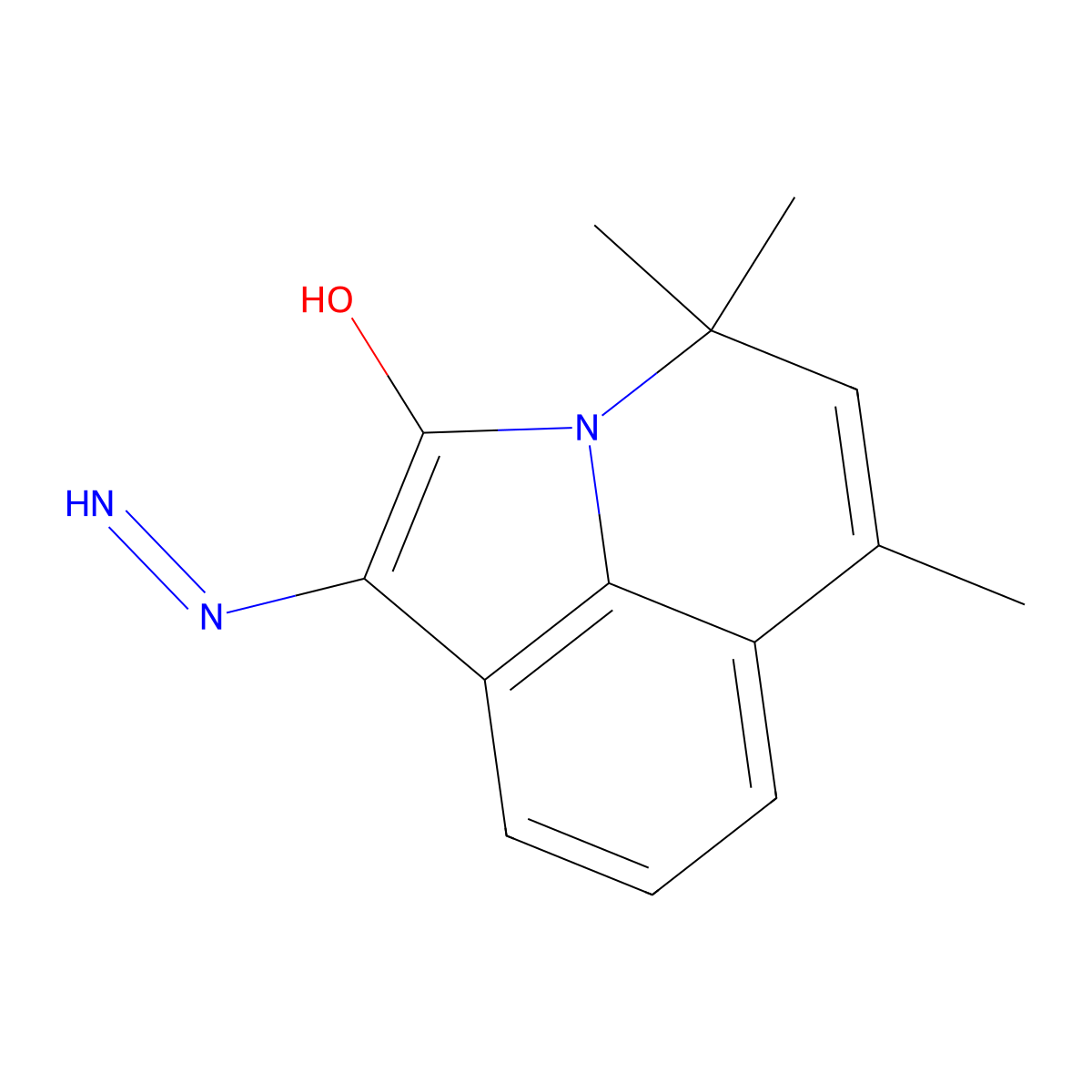 (1E)-4,4,6-trimethyl-4H-pyrrolo[3,2,1-ij]quinoline-1,2-dione 1-hydrazone molecular structure, CAS 524047-09-4
