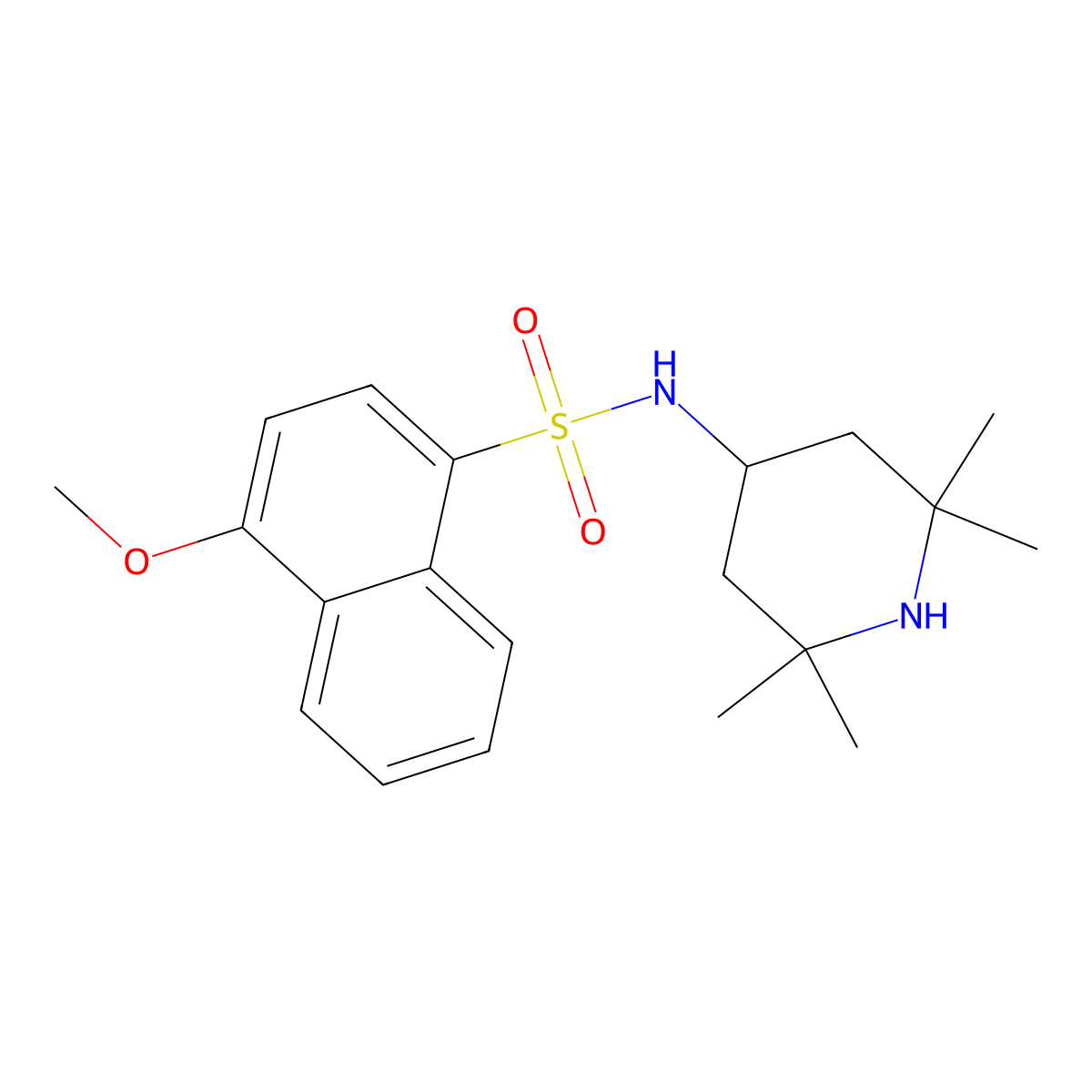 4-methoxy-N-(2,2,6,6-tetramethylpiperidin-4-yl)naphthalene-1-sulfonamide molecular structure, CAS 524049-84-1
