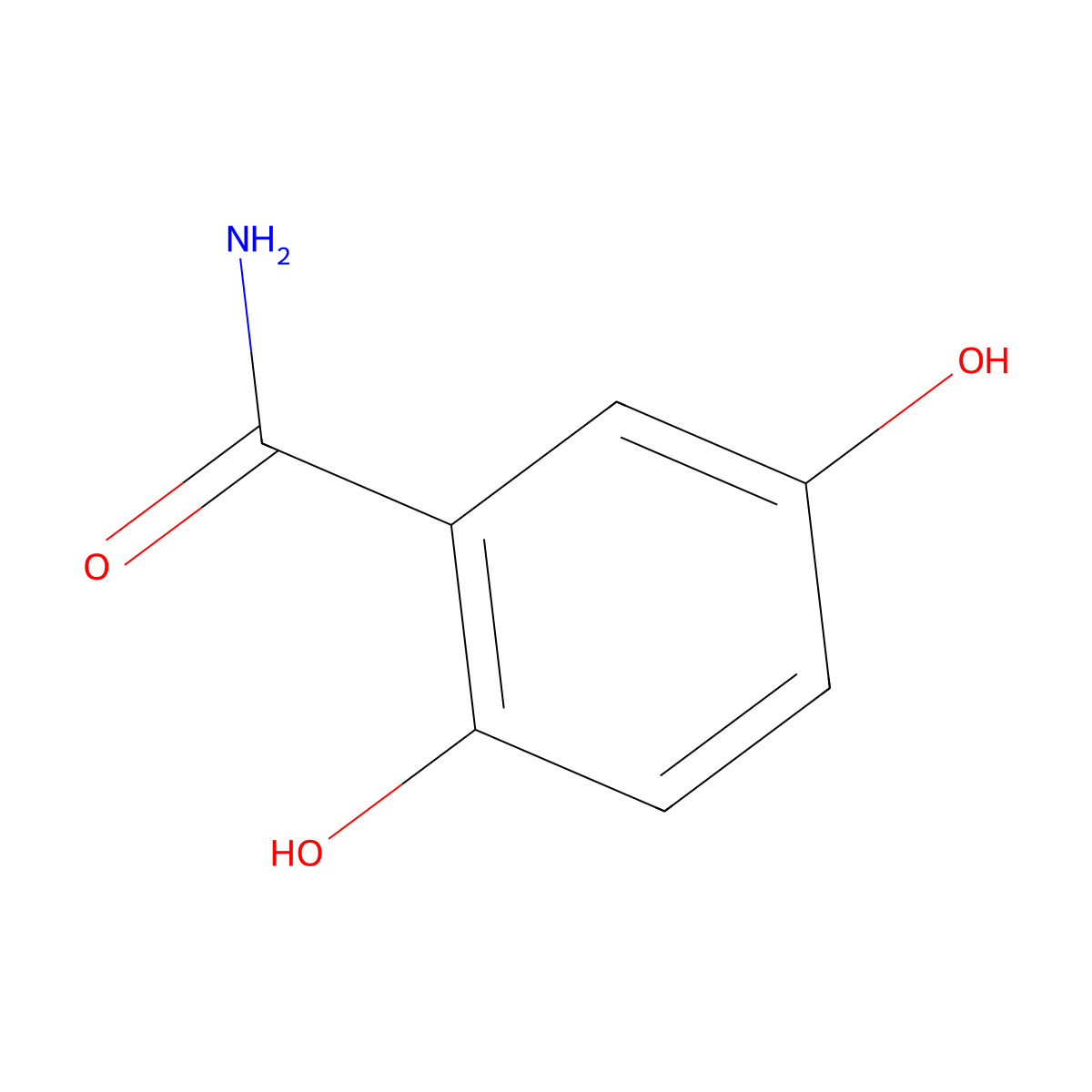 2,5-Dihydroxybenzamide molecular structure, CAS 52405-73-9