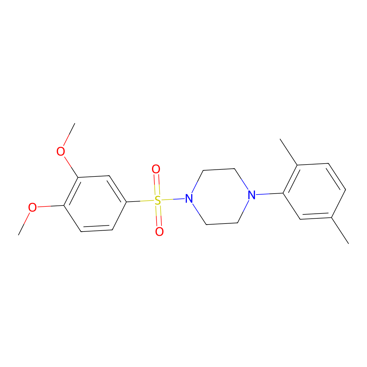 1-(3,4-Dimethoxybenzenesulfonyl)-4-(2,5-dimethylphenyl)piperazine molecular structure, CAS 524050-19-9