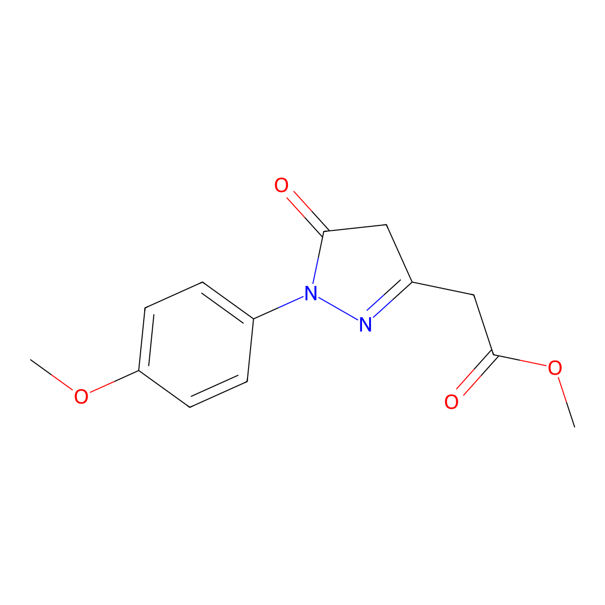 methyl [1-(4-methoxyphenyl)-5-oxo-4,5-dihydro-1H-pyrazol-3-yl]acetate molecular structure, CAS 524051-59-0