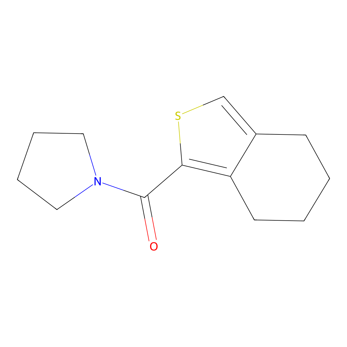 Pyrrolidin-1-yl(4,5,6,7-tetrahydro-2-benzothiophen-1-yl)methanone molecular structure, CAS 524051-70-5
