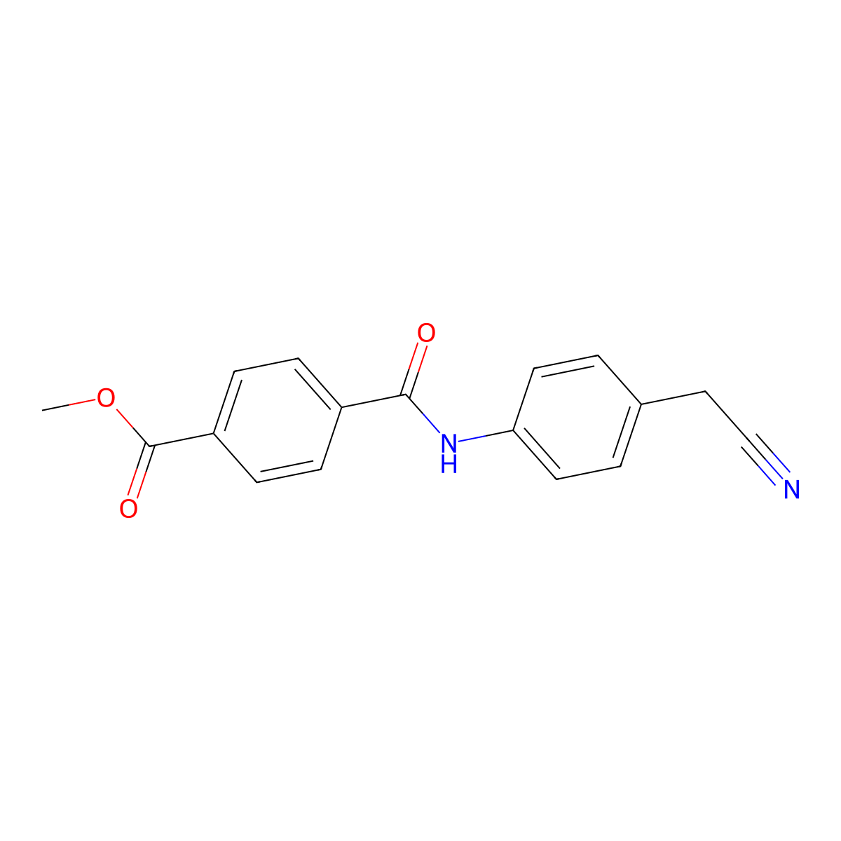 Methyl 4-{[4-(cyanomethyl)phenyl]carbamoyl}benzoate molecular structure, CAS 524051-92-1
