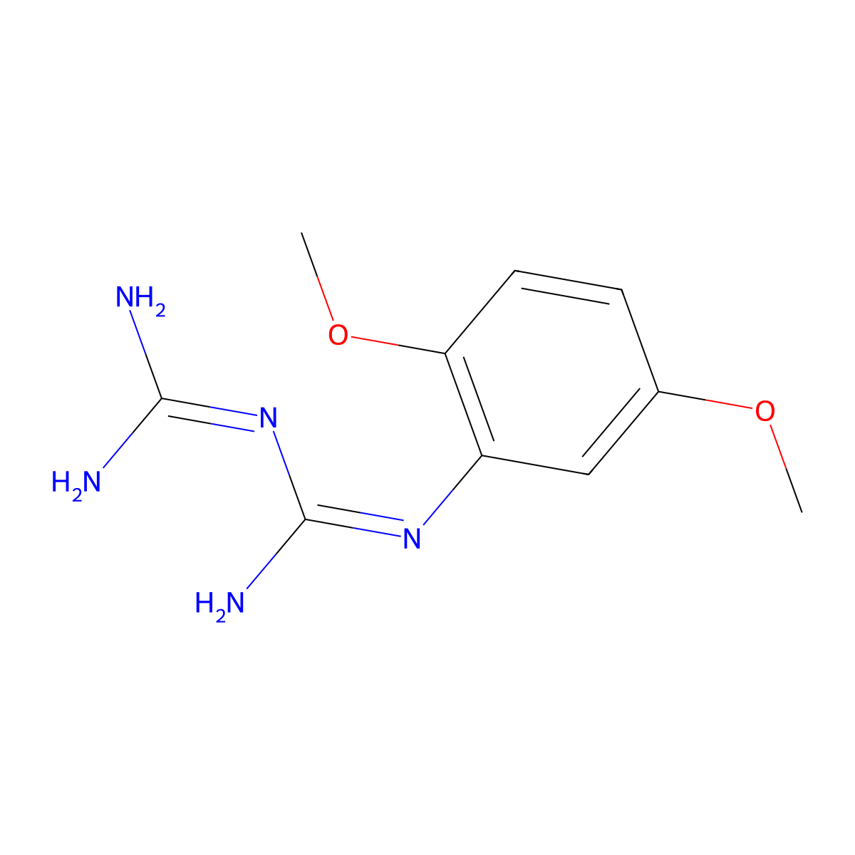 N-(2,5-dimethoxyphenyl)imidodicarbonimidic diamide molecular structure, CAS 524055-66-1