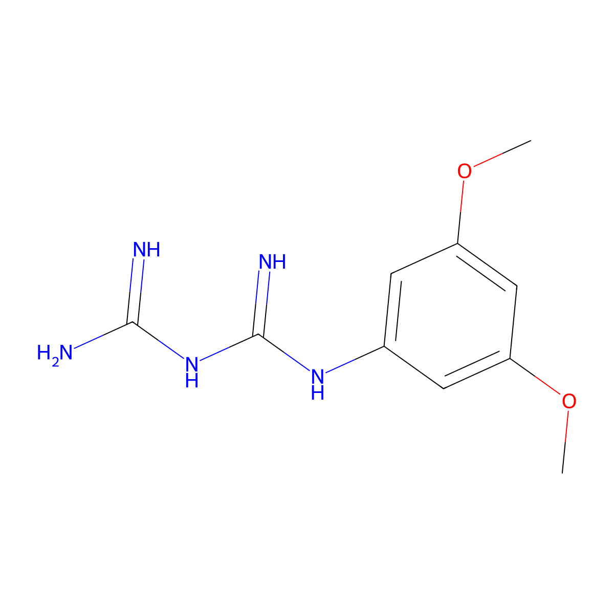 N-(3,5-dimethoxyphenyl)imidodicarbonimidic diamide molecular structure, CAS 524055-74-1