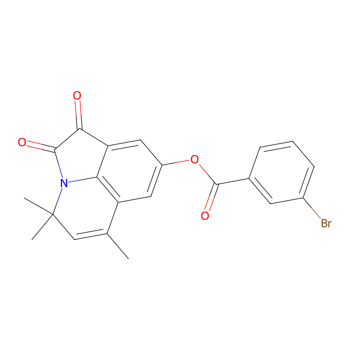 4,4,6-trimethyl-1,2-dioxo-1,2-dihydro-4H-pyrrolo[3,2,1-ij]quinolin-8-yl 3-bromobenzoate molecular structure, CAS 524056-07-3