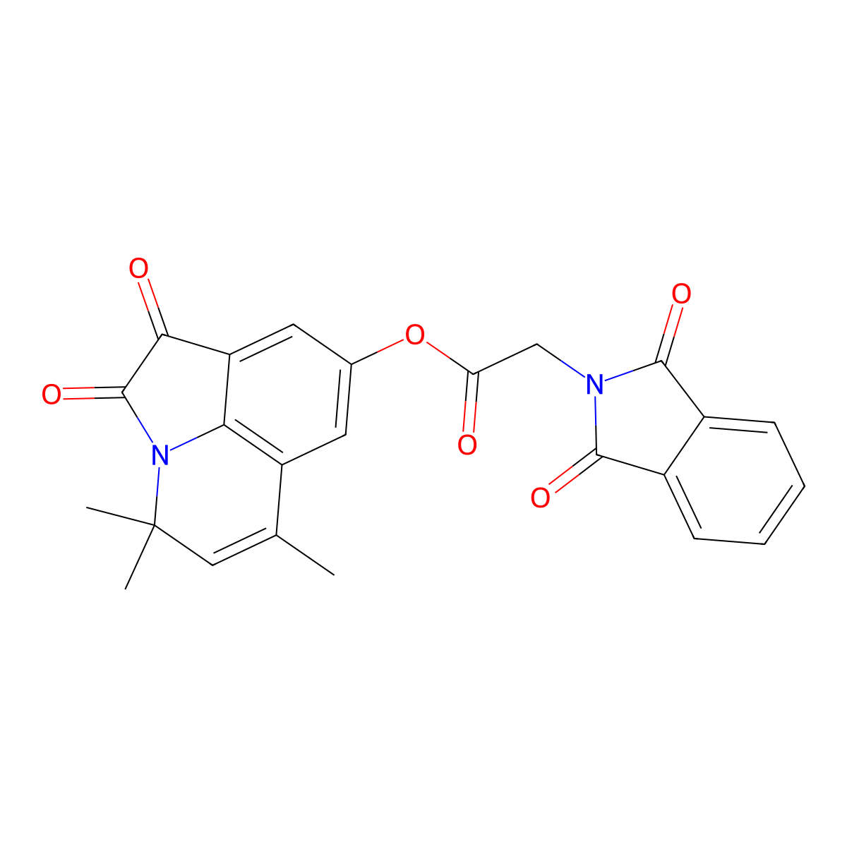 4,4,6-trimethyl-1,2-dioxo-1,2-dihydro-4H-pyrrolo[3,2,1-ij]quinolin-8-yl (1,3-dioxo-1,3-dihydro-2H-isoindol-2-yl)acetate molecular structure, CAS 524056-08-4