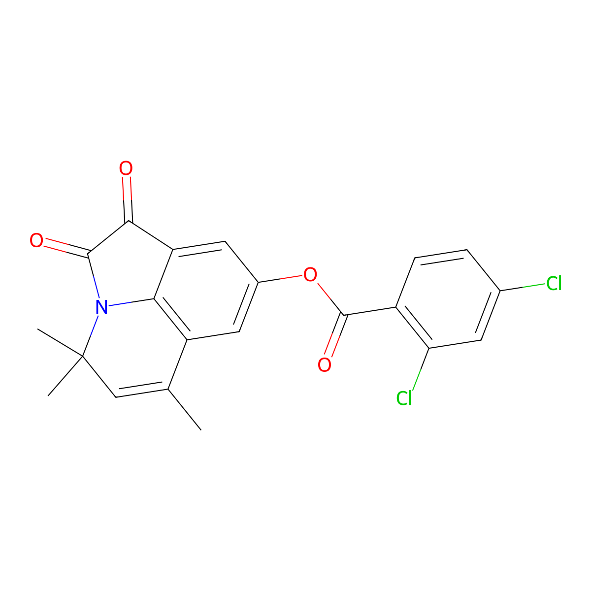 4,4,6-trimethyl-1,2-dioxo-1,2-dihydro-4H-pyrrolo[3,2,1-ij]quinolin-8-yl 2,4-dichlorobenzoate molecular structure, CAS 524056-09-5