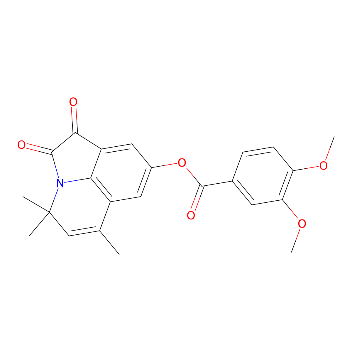 4,4,6-trimethyl-1,2-dioxo-1,2-dihydro-4H-pyrrolo[3,2,1-ij]quinolin-8-yl 3,4-dimethoxybenzoate molecular structure, CAS 524056-11-9