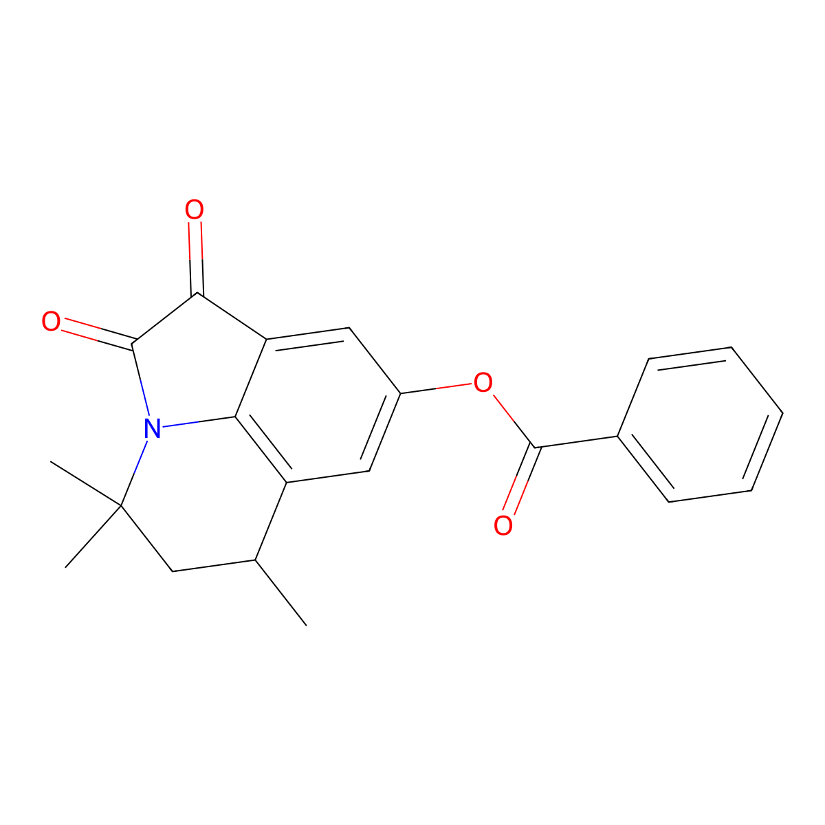 4,4,6-trimethyl-1,2-dioxo-1,2,5,6-tetrahydro-4H-pyrrolo[3,2,1-ij]quinolin-8-yl benzoate molecular structure, CAS 524056-15-3