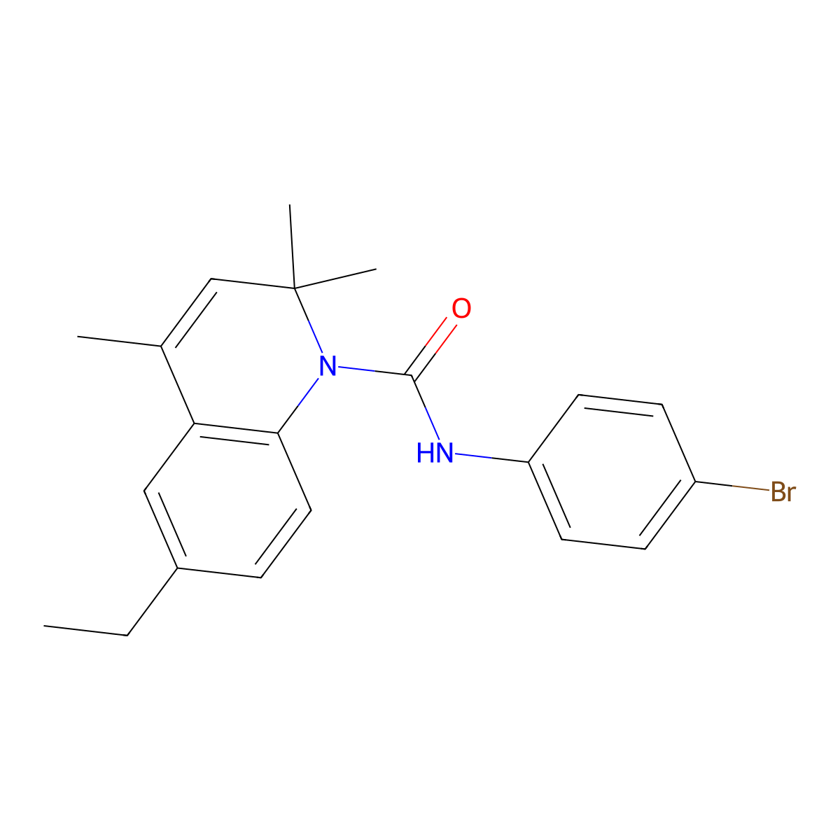 N-(4-bromophenyl)-6-ethyl-2,2,4-trimethylquinoline-1(2H)-carboxamide molecular structure, CAS 524056-32-4