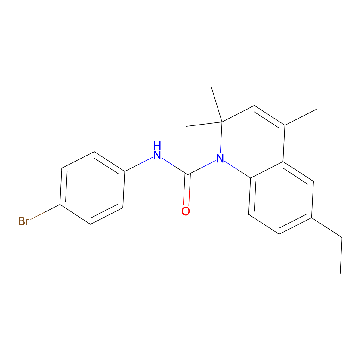 N-(4-bromophenyl)-6-ethyl-2,2,4-trimethylquinoline-1(2H)-carboxamide molecular structure, CAS 524056-32-4
