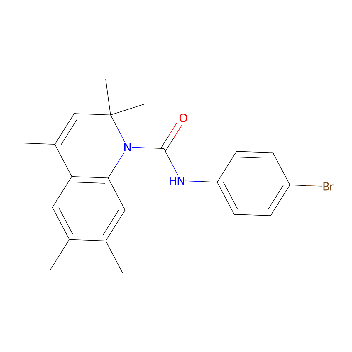 N-(4-bromophenyl)-2,2,4,6,7-pentamethylquinoline-1(2H)-carboxamide molecular structure, CAS 524056-35-7