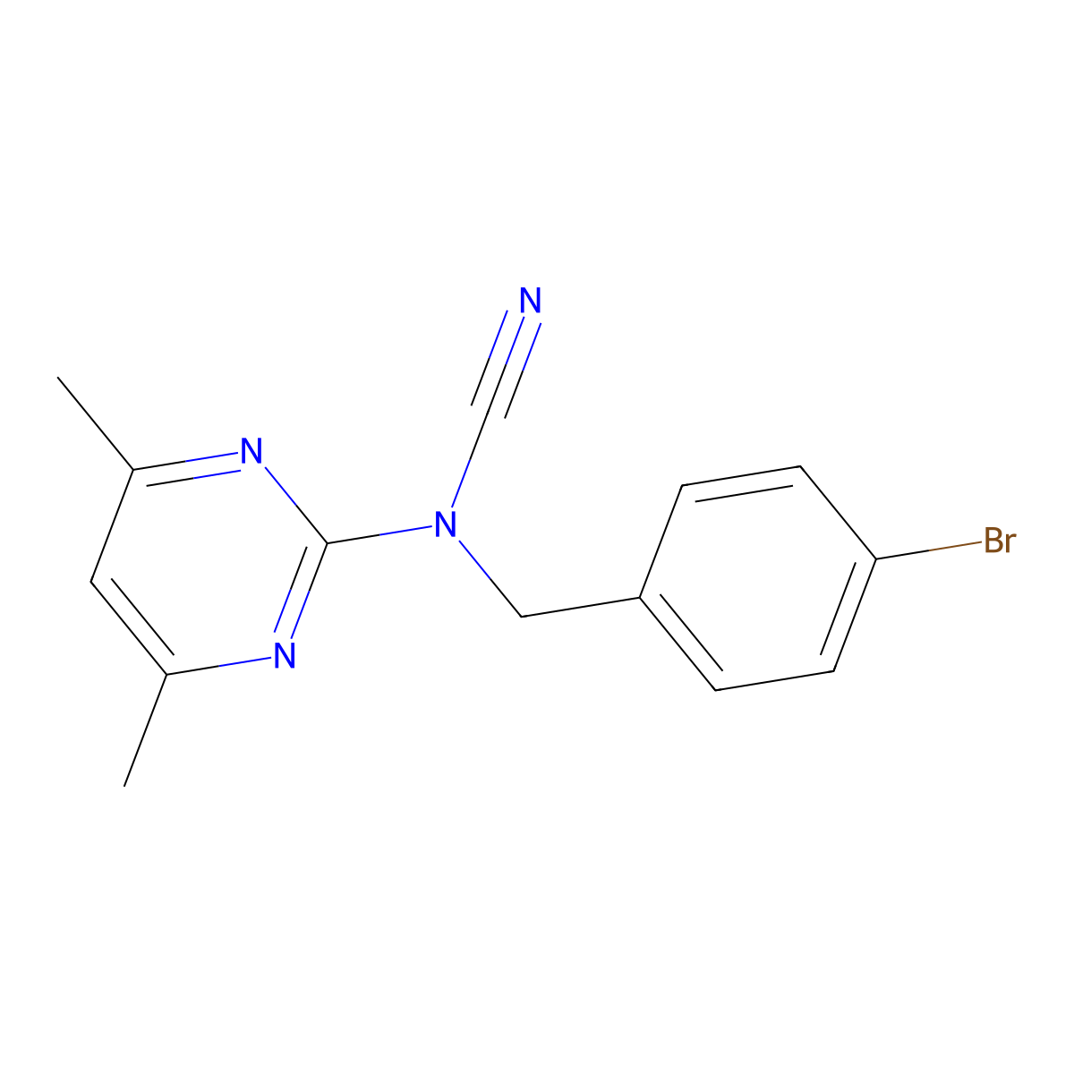 (4-Bromobenzyl)(4,6-dimethylpyrimidin-2-yl)cyanamide molecular structure, CAS 524057-42-9