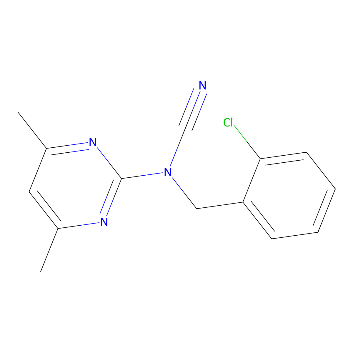 (2-Chlorobenzyl)(4,6-dimethylpyrimidin-2-yl)cyanamide molecular structure, CAS 524057-46-3