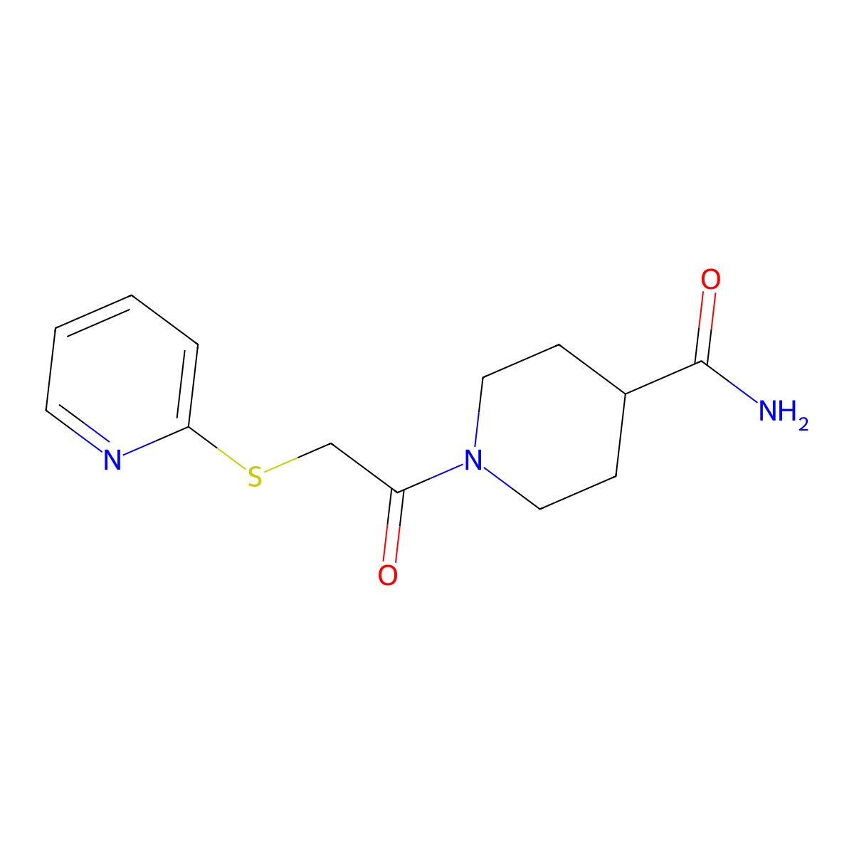 1-[(Pyridin-2-ylsulfanyl)acetyl]piperidine-4-carboxamide molecular structure, CAS 524057-60-1