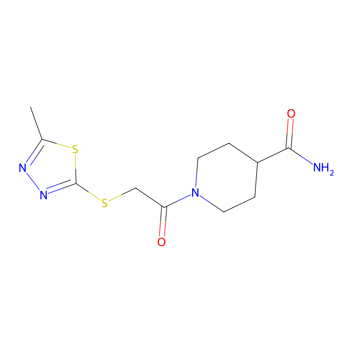 1-{[(5-Methyl-1,3,4-thiadiazol-2-yl)sulfanyl]acetyl}piperidine-4-carboxamide molecular structure, CAS 524057-72-5