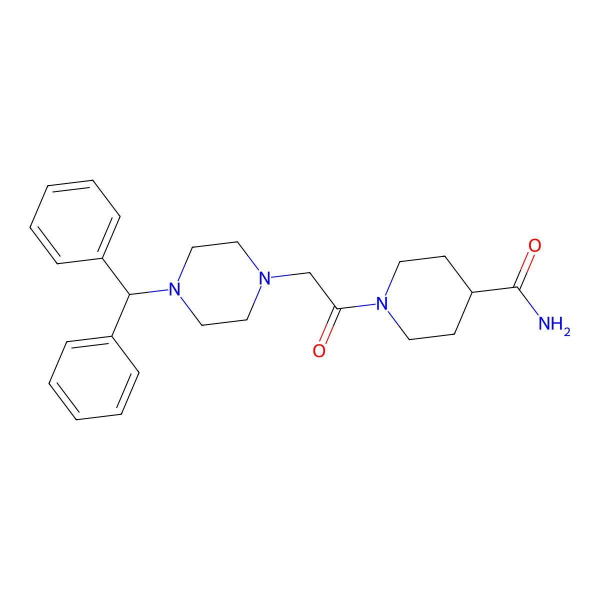 1-{[4-(Diphenylmethyl)piperazin-1-yl]acetyl}piperidine-4-carboxamide molecular structure, CAS 524057-81-6