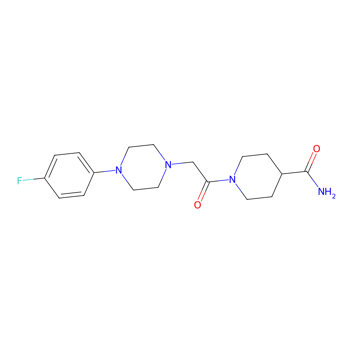 1-{[4-(4-Fluorophenyl)piperazin-1-yl]acetyl}piperidine-4-carboxamide molecular structure, CAS 524057-82-7