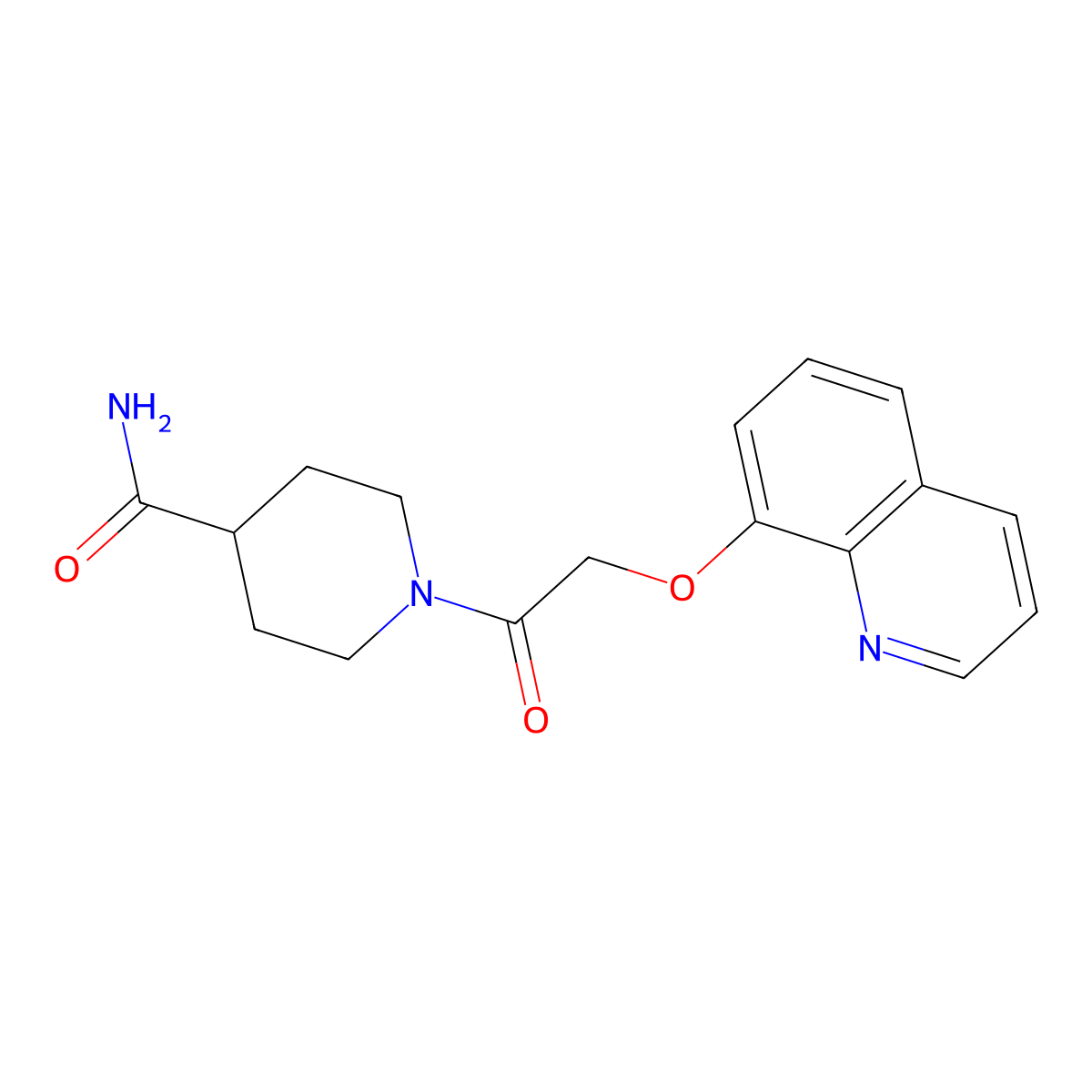 1-(2-(8-Quinolyloxy)acetyl)piperidine-4-carboxamide molecular structure, CAS 524057-89-4