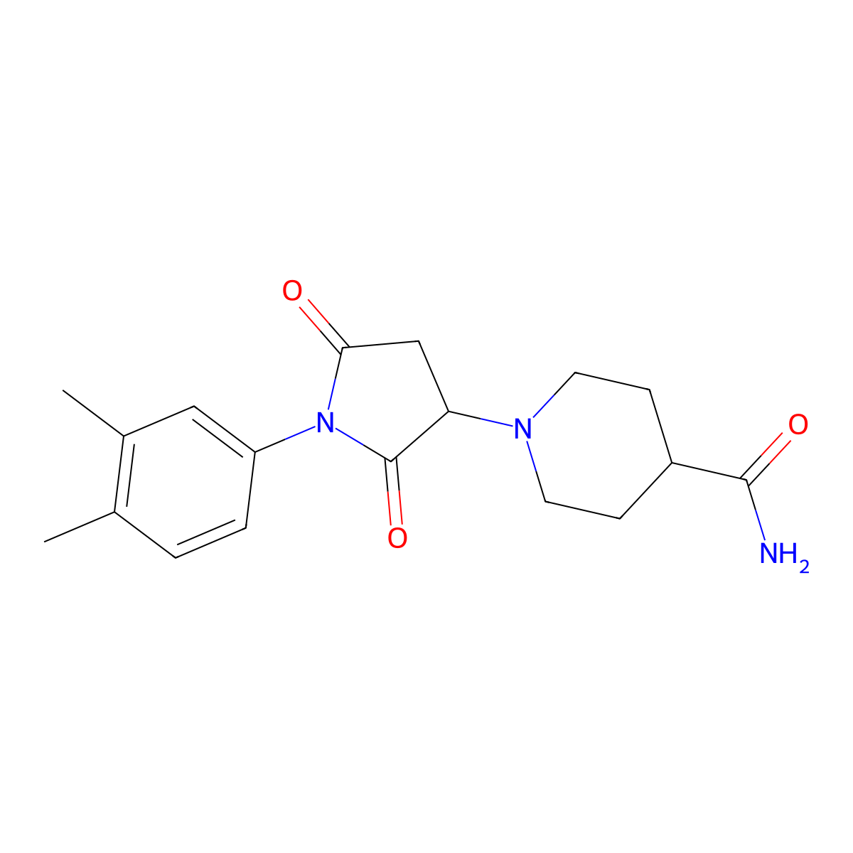 1-[1-(3,4-Dimethylphenyl)-2,5-dioxopyrrolidin-3-yl]piperidine-4-carboxamide molecular structure, CAS 524057-94-1