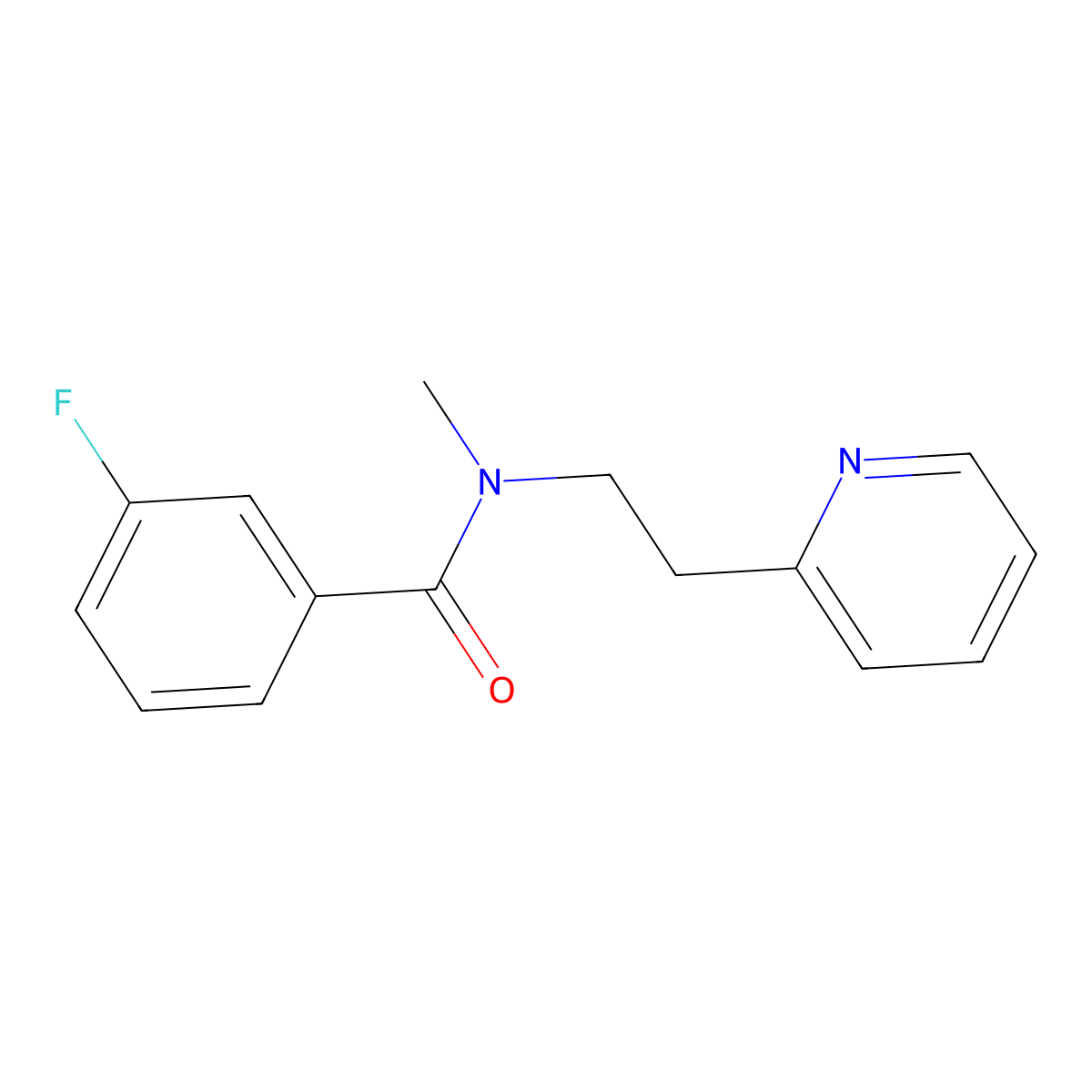 3-fluoro-N-methyl-N-(2-pyridin-2-ylethyl)benzamide molecular structure, CAS 524058-04-6