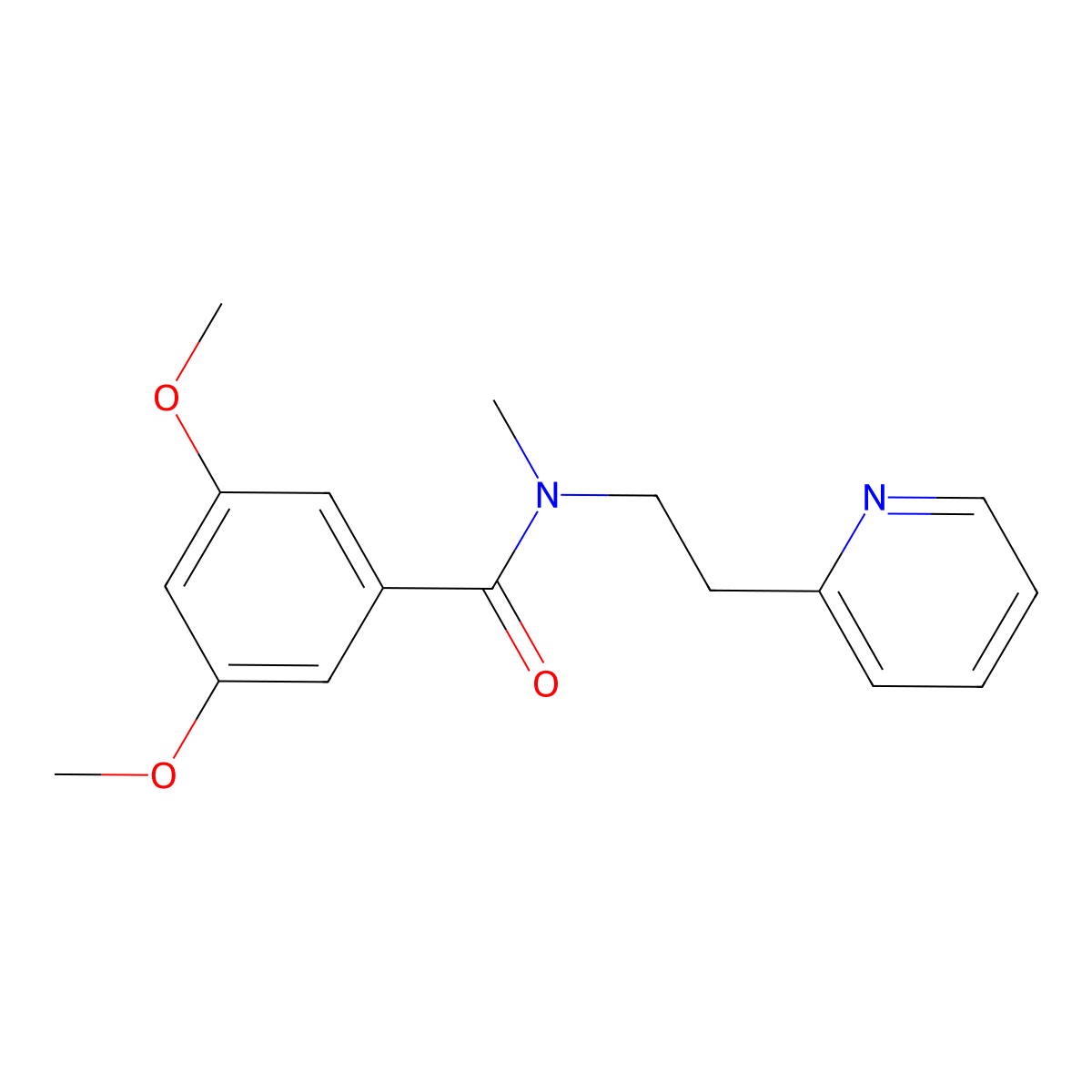3,5-dimethoxy-N-methyl-N-(2-pyridin-2-ylethyl)benzamide molecular structure, CAS 524058-07-9