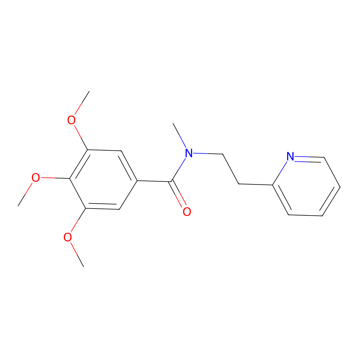3,4,5-trimethoxy-N-methyl-N-(2-pyridin-2-ylethyl)benzamide molecular structure, CAS 524058-09-1