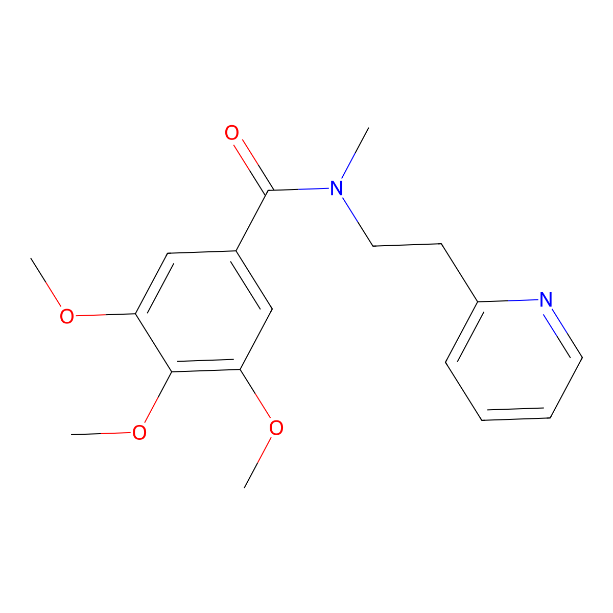 3,4,5-trimethoxy-N-methyl-N-(2-pyridin-2-ylethyl)benzamide molecular structure, CAS 524058-09-1